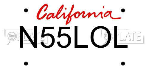 N55LOL California License Plate