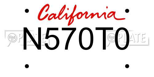 N570T0 California License Plate