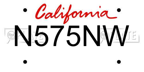 N575NW California License Plate