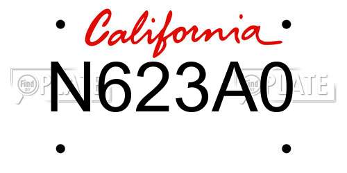 N623A0 California License Plate