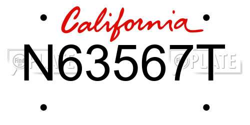 N63567T California License Plate
