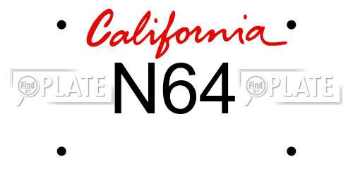 N64 California License Plate