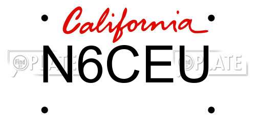 N6CEU California License Plate