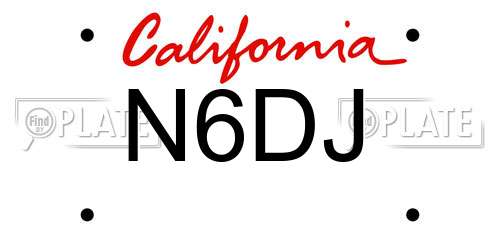 N6DJ California License Plate