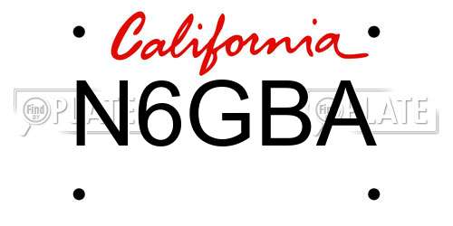N6GBA California License Plate