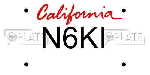 N6KI California License Plate