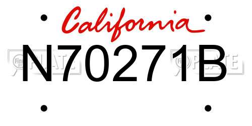 N70271B California License Plate
