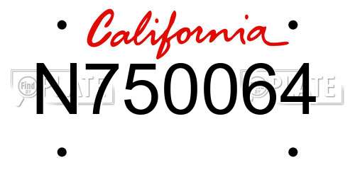 N750064 California License Plate