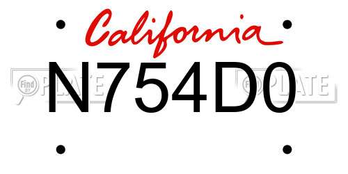N754D0 California License Plate