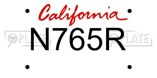 N765R California License Plate