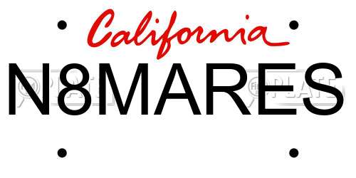 N8MARES California License Plate