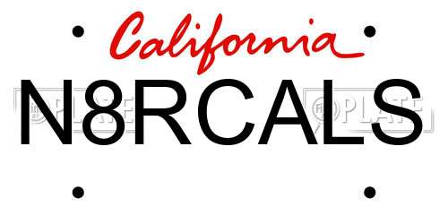 N8RCALS California License Plate
