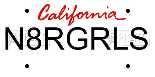N8RGRLS California License Plate