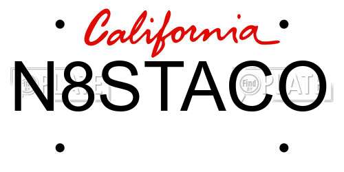 N8STACO California License Plate