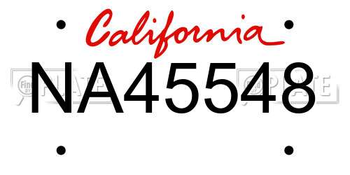 NA45548 California License Plate