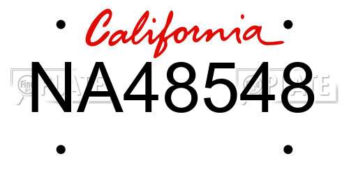 NA48548 California License Plate