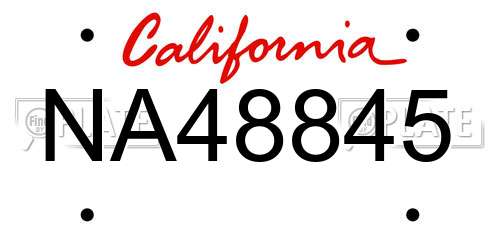 NA48845 California License Plate