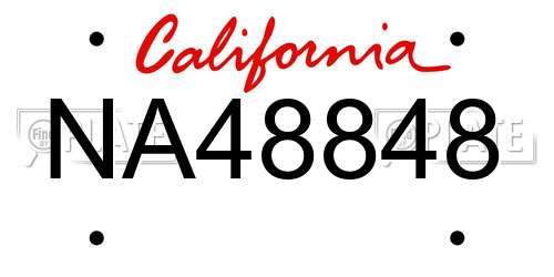 NA48848 California License Plate