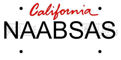 NAABSAS California License Plate