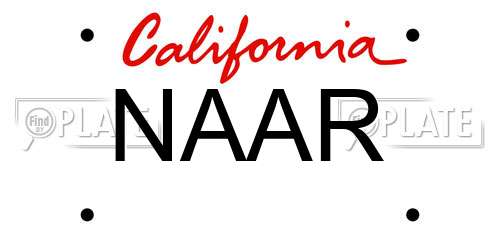 NAAR California License Plate