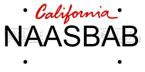 NAASBAB California License Plate