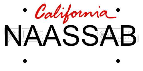 NAASSAB California License Plate