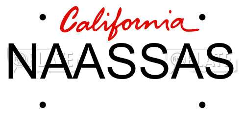 NAASSAS California License Plate