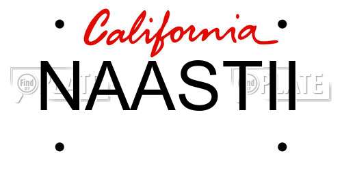 NAASTII California License Plate