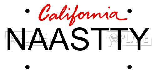 NAASTTY California License Plate