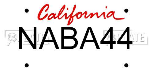 NABA44 California License Plate