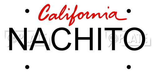 NACHITO California License Plate