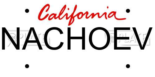 NACHOEV California License Plate