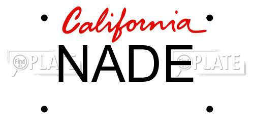 NADE California License Plate