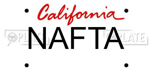 NAFTA California License Plate