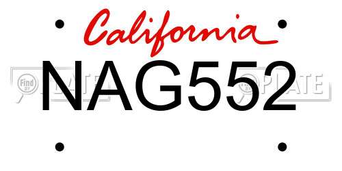 NAG552 California License Plate