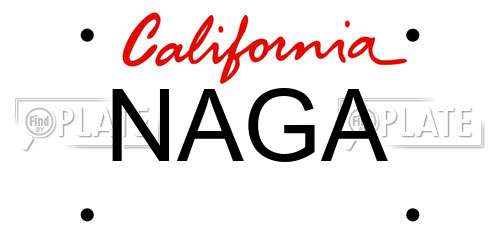 NAGA California License Plate