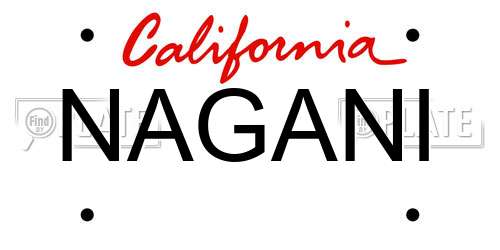 NAGANI California License Plate