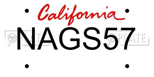 NAGS57 California License Plate