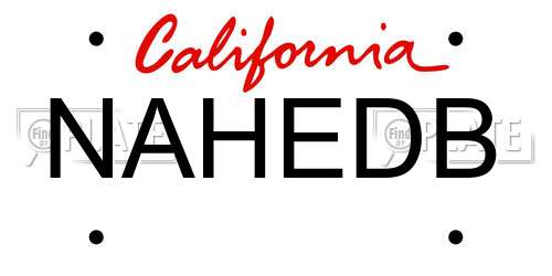 NAHEDB California License Plate