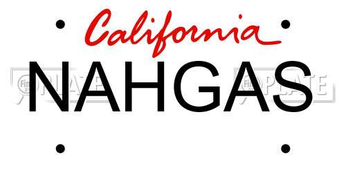 NAHGAS California License Plate