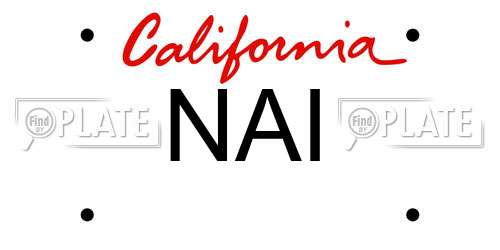 NAI California License Plate