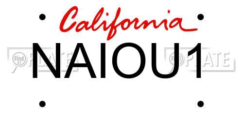 NAIOU1 California License Plate