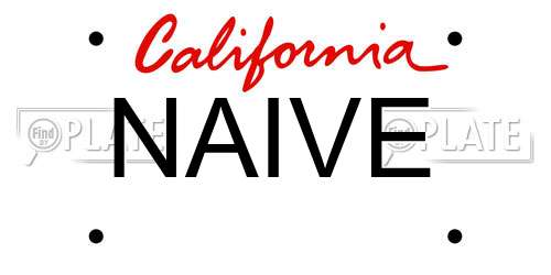 NAIVE California License Plate