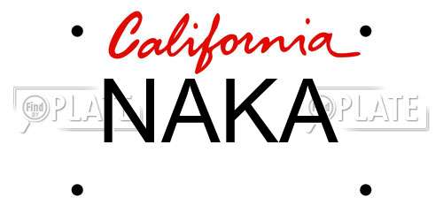 NAKA California License Plate