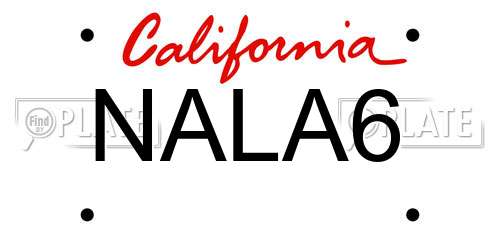 NALA6 California License Plate
