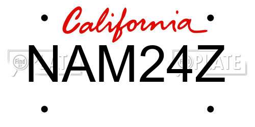 NAM24Z California License Plate