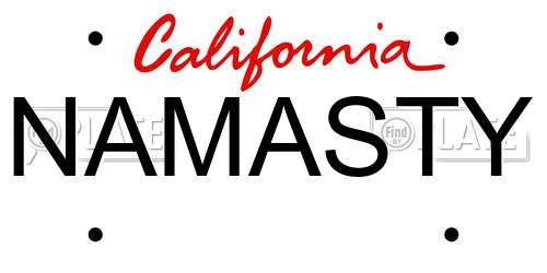 NAMASTY California License Plate