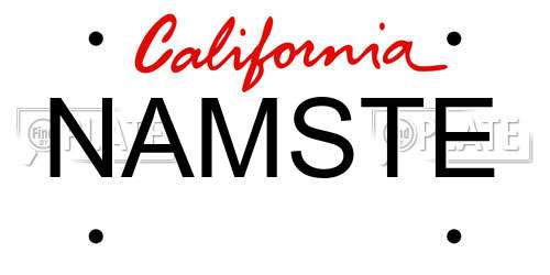 NAMSTE California License Plate