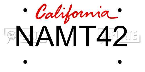 NAMT42 California License Plate