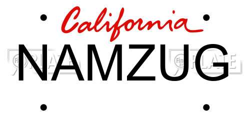 NAMZUG California License Plate